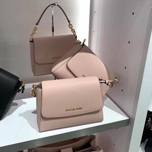Brand new Michael Kors Sofia Small EW Satchel Leather Crossbody Bag Ballet